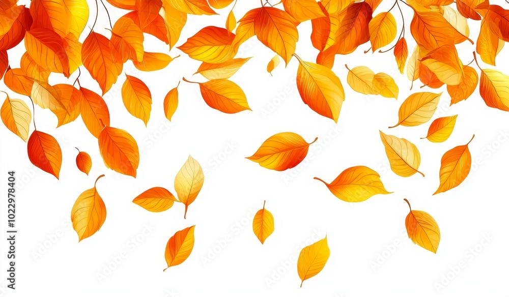 Poster an autumn background isolated with falling leaves for your text