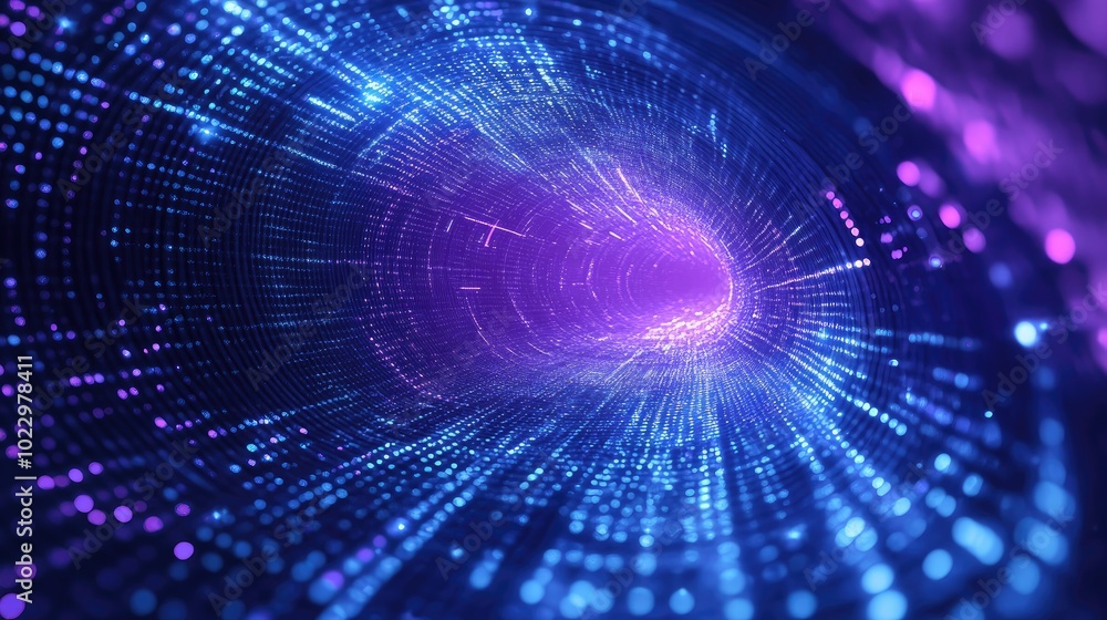 Poster Blue Purple Background With Digital Space Style Design Science Technology Meta Virtual Interactive Elements Digital Platform Digital Grid Futuristic Grid Pattern