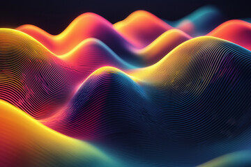 Colorful wave patterns creating a vibrant abstract design