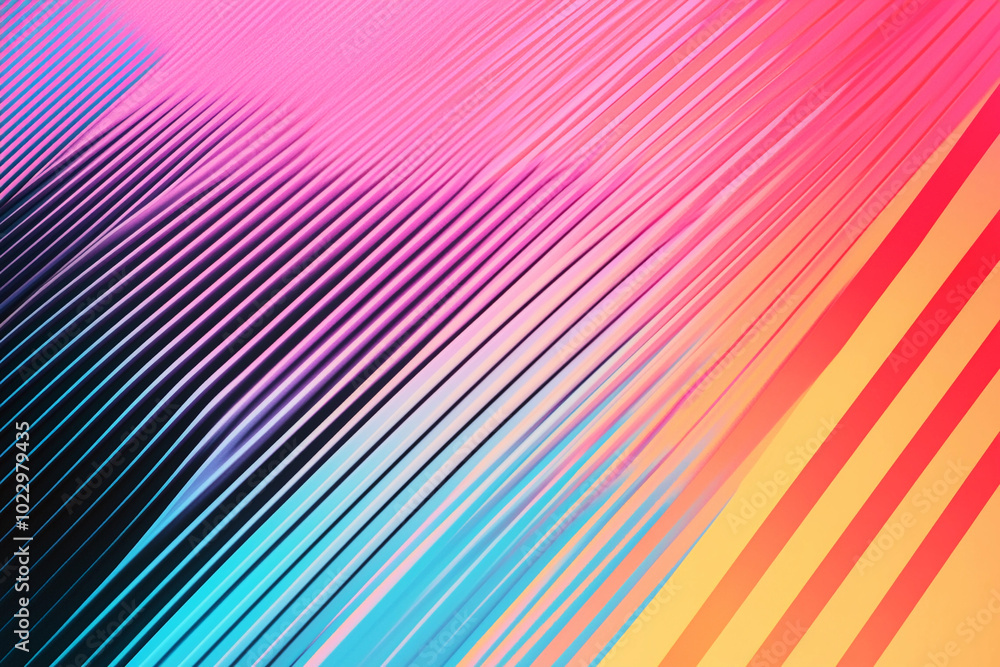 Aufkleber vibrant abstract lines in gradient colors on a smooth surface
