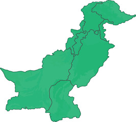 Map of Pakistan Vector Illustration