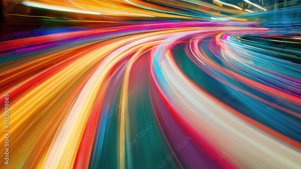 Poster colorful lines with abstract motion blur