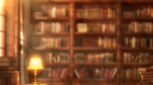 Library bookcases background. Interior of bookshop with bookshelves. Bookstore backdrop. Reading room in school, university, college
