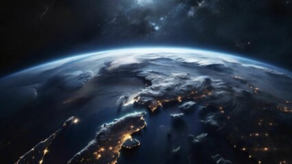 View of the earth in the dark space