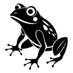 Frog vector illustration black silhouette