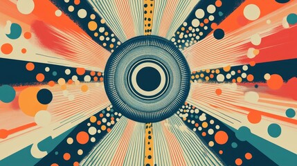 Abstract radial geometric design with concentric patterns Geometric element featuring a radial composition