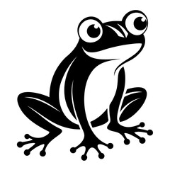 Frog vector illustration black silhouette