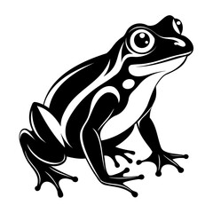 Frog vector illustration black silhouette