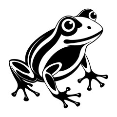 Frog vector illustration black silhouette