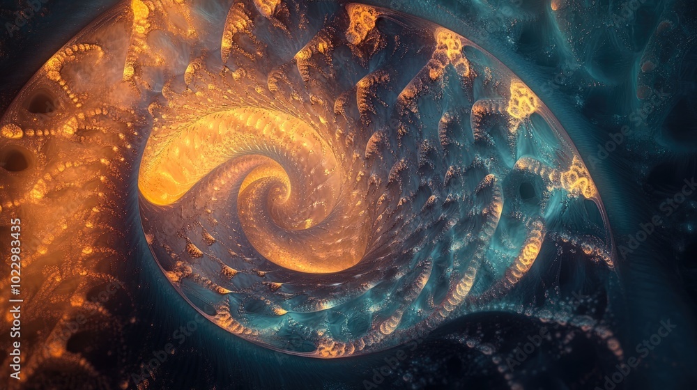 Poster abstract digital fractal artwork featuring a stunning and imaginative design