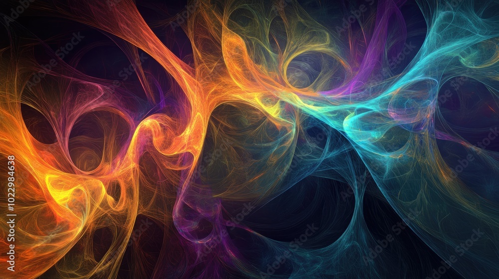 Poster Abstract fantasy background featuring intricate fractal lines