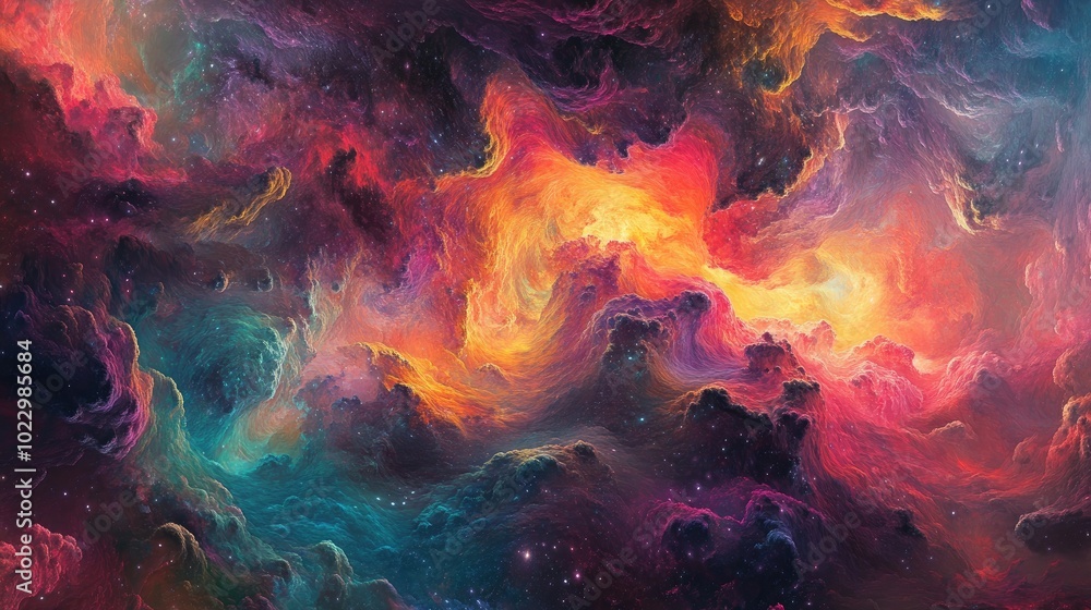 Poster a vibrant and imaginative abstract background full of color