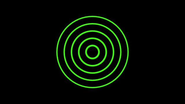 Abstract radar icon animation on background.