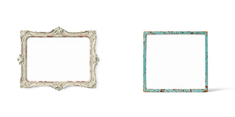 modern take on picture frames and background for design, isolated on white