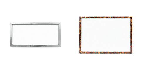 thin metal frame isolated on white, background and border for design