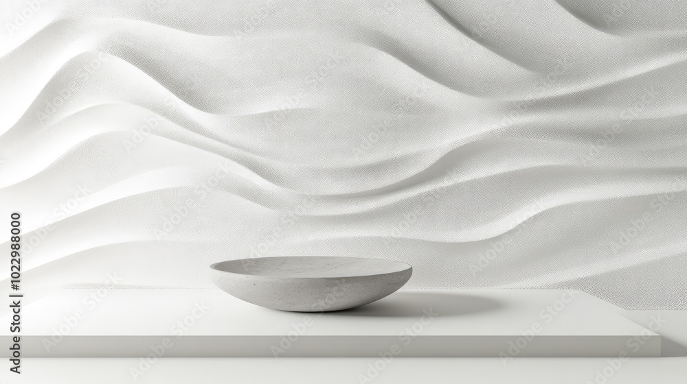 Aufkleber Abstract white background with textured design creating an empty space for 3D podium product display