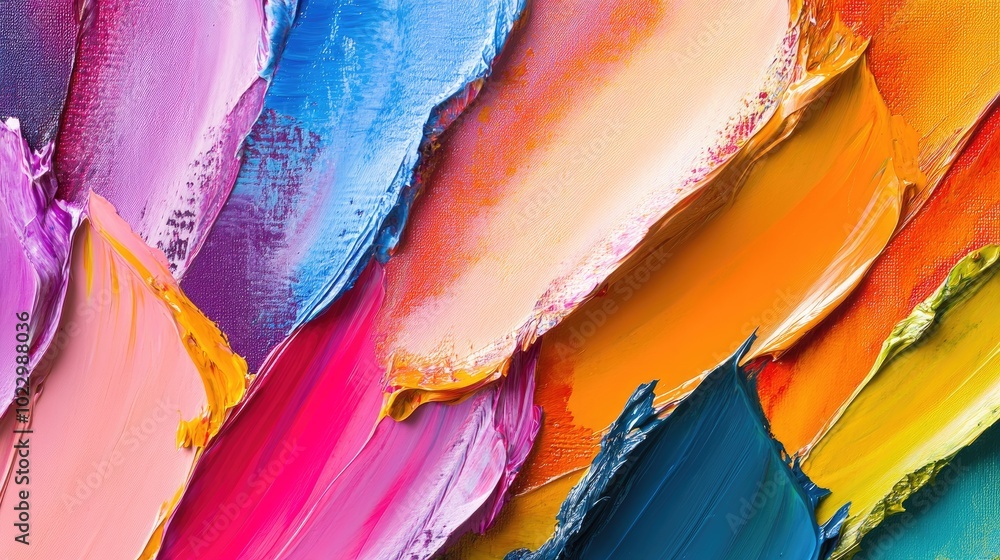 Poster Abstract art background featuring vibrant shapes created with acrylic paint Colorful painting showcasing unique abstract forms