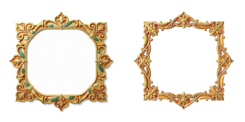 yellow oval square frame isolated on white, background and border for design