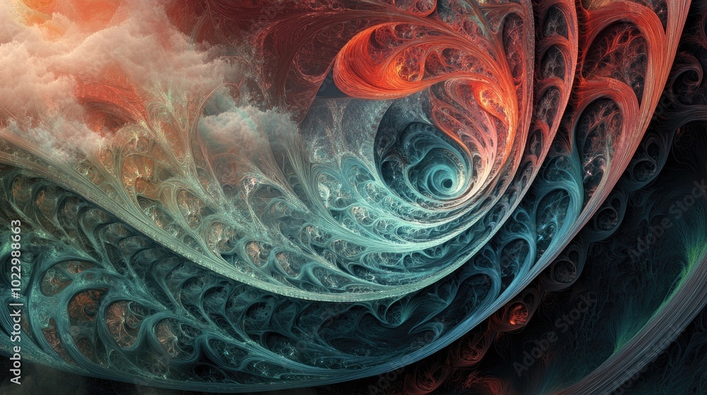 Poster abstract digital fractal with a fantastical design