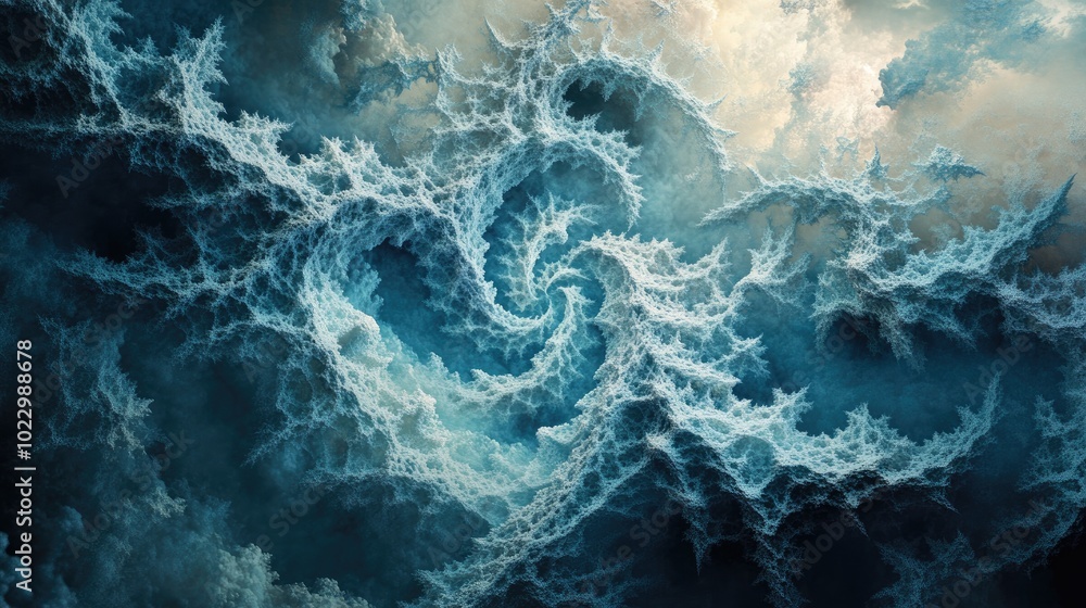 Poster abstract digital background in a fantasy 3d illustration style