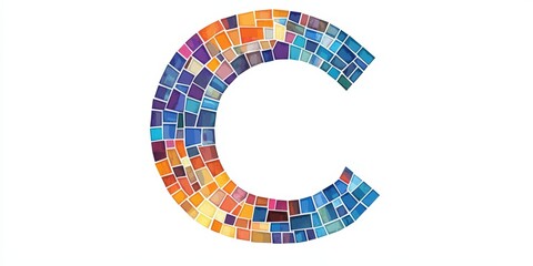 Fototapeta premium Colorful mosaic letter C.