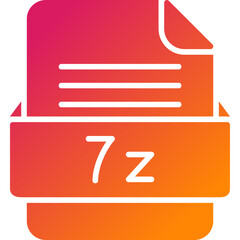 7z File Format Vector Icon Design