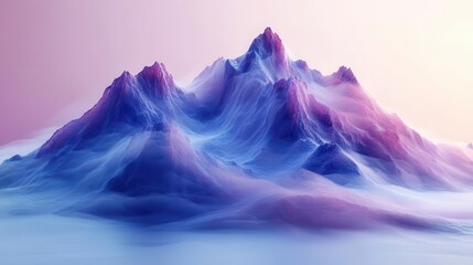 Fototapeta premium abstract mountains shimmering with a misty quality rendered in vibrant futuristic 3d creating a dreamlike landscape that evokes a sense of wonder and exploration