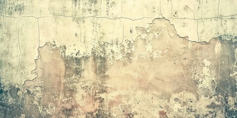 Obraz premium soft cream white dirty black old retro peel off color vintage broken crack wall cement