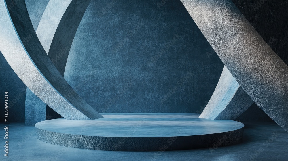 Aufkleber Abstract background featuring a geometric podium designed for product display 3D rendering