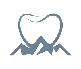 Fototapeta premium Tooth icon combined with iceberg for dental clinic logo, toothpaste and for oral hygiene. Vector illustration Isolated