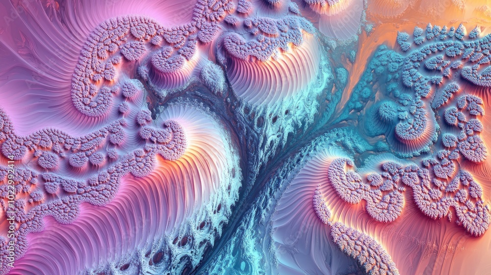 Aufkleber Colorful abstract fractal backdrop with intricate details best appreciated when viewed at full resolution