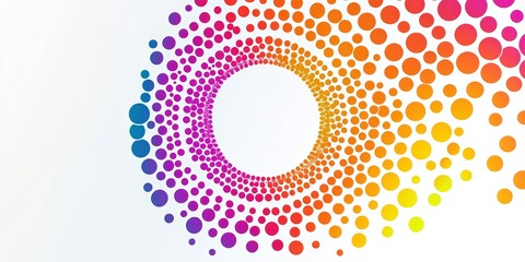 Fototapeta premium Rainbow colored circles forming a spiral.