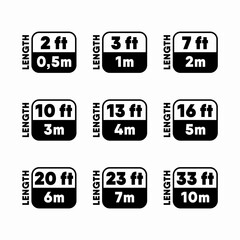 Cable length in feet and meters