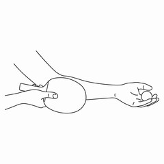 Serving in table tennis outline vector