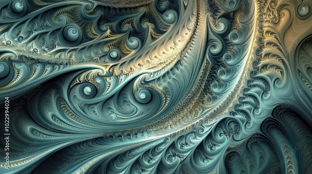 Poster Abstract ornamental pattern with a fantasy theme Unique fractal design suitable for greeting cards or apparel