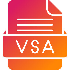 VSA File Format Vector Icon Design