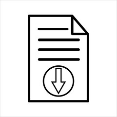 File download icon. Information, text documents, uploads, folders, pdf files, personal, books, notes. Data set concept. Parallel vector icon, black and colorful style on black and white background