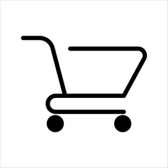 Shopping Cart Icon Vector, Shopping Trolley Icon, Shopping Cart Logo, Container For Goods And Products, Economics Symbol Design Elements, Basket.