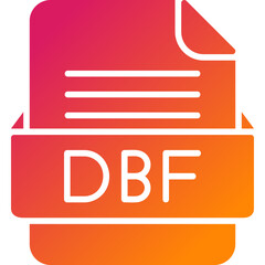 DBF File Format Vector Icon Design