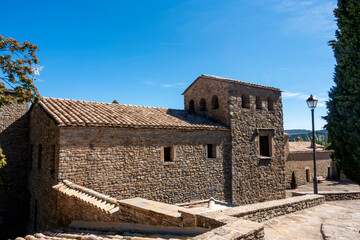 Fortress palace of the Prior in Roda de Isabena from the 16th century. Huesca, Aragon, Spain.