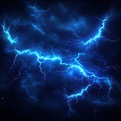 Neon Electric Lightning Print, Blue Lightning Energy, Electric Storm Art, Bold Energy Fractal, Dramatic Light Fractal