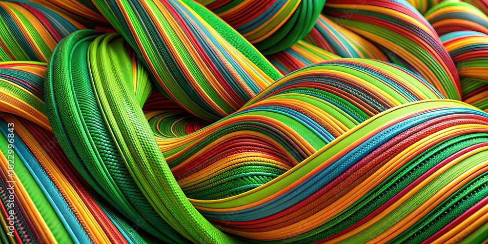 Poster dynamic 3d backdrop with colorful stripes and green screen, ideal for boosting creative projects and