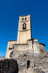 Church of Santa Maria de Baldos in Montañana is from the 13th century, transition from Romanesque to Gothic. Huesca, Aragon, Spain.