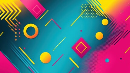 Obraz premium Abstract graphic design with vibrant colors and geometric shapes.