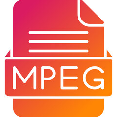 MPEG File Format Vector Icon Design