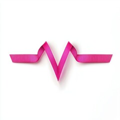A stylized pink ribbon forms a heartbeat line, symbolizing health and vitality, featuring a modern design with smooth curves.