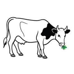 Simmental cow vector silhouette.