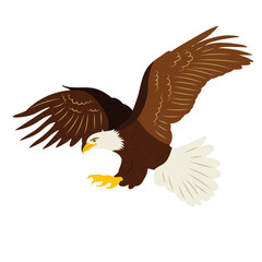 flying eagle grab in flat style, vector