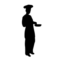 chef cook eat silhouette vector