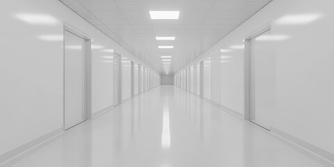 Obraz premium Bright and Clean Hallway with White Doors